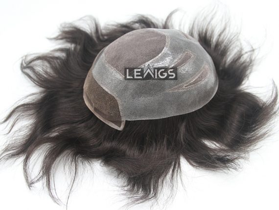 Fine Mono With Clear PU Perimeter & French Lace Front Toupee Hair Pieces