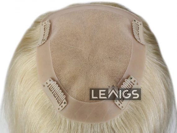 French Lace Clip On Hair Topper With 1” PU Coated Around Perimeter | Lewigs.com