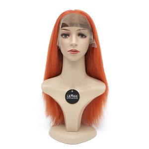 Orange Wig Human Hair With Lace Closure 14 inches | Lewigs