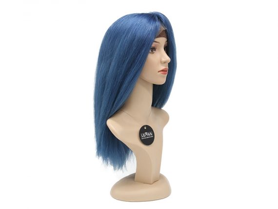 Straight Blue Lace Front Wig Real Hair 12" Lewigs