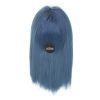13*6 Straight Blue Lace Front Wig Real Hair 12"