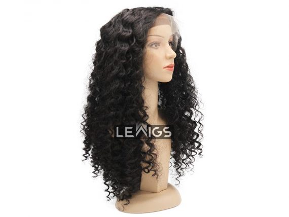 26" Curly Full Lace Wig Human Hair 150 Density