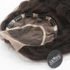 20" Wavy Hair Topper Real Hair Brown Color #2