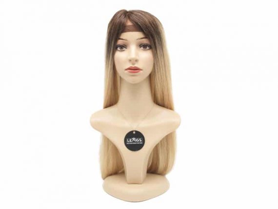 24" Ombre Clip On Hair Topper Real Hair Color 2/24