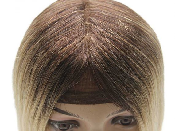 20" Remy Human Hair Topper Ombre Color 2/60 Ash