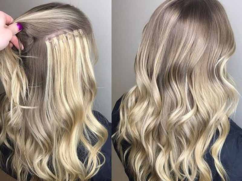 hair extensions volume before after