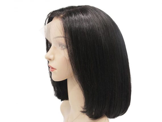 Short Black Human Hair Bob Wig 10" 130% Density