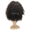 Short Curly Full Lace Wig Real Hair 16" 130% Density