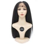 22" Natural Black Kinky Straight Lace Wig Human Hair