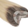 16" Blond Hair Topper With Dark Roots V-Part